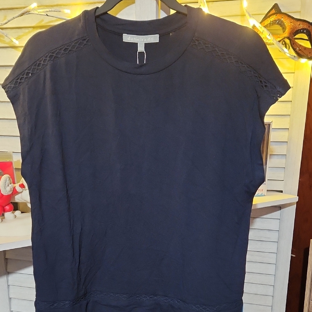 Daniel Rainn Dark Blue Short Sleeve Top